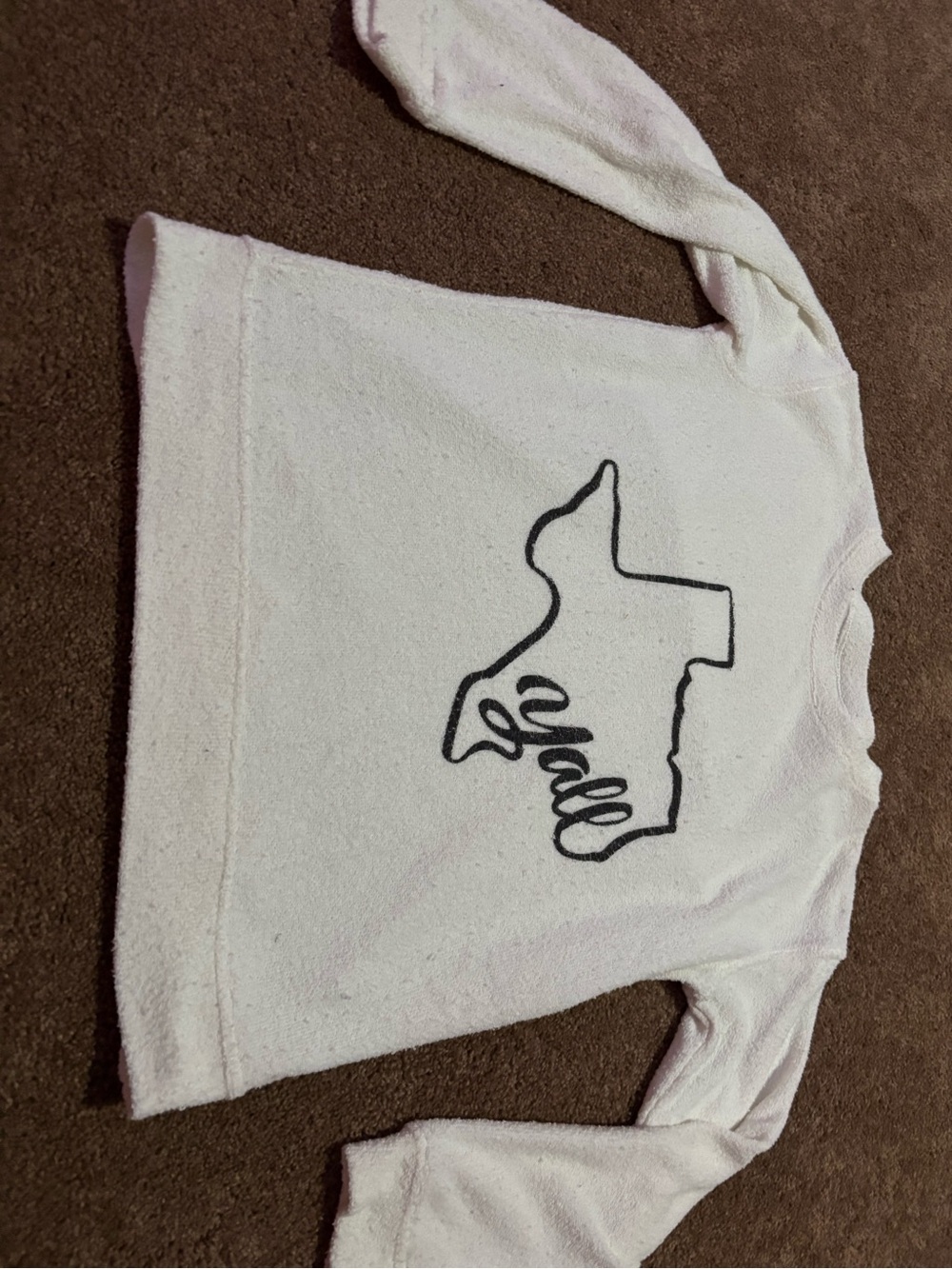 Cream 'Y'all' Texas Graphic Crewneck Sweater - Women's